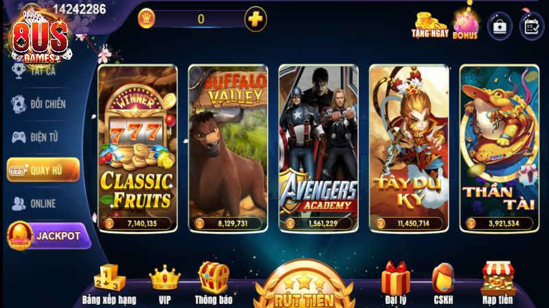 Game Nổ Hũ tặng tiền khởi nghiệp tại sân chơi 8US