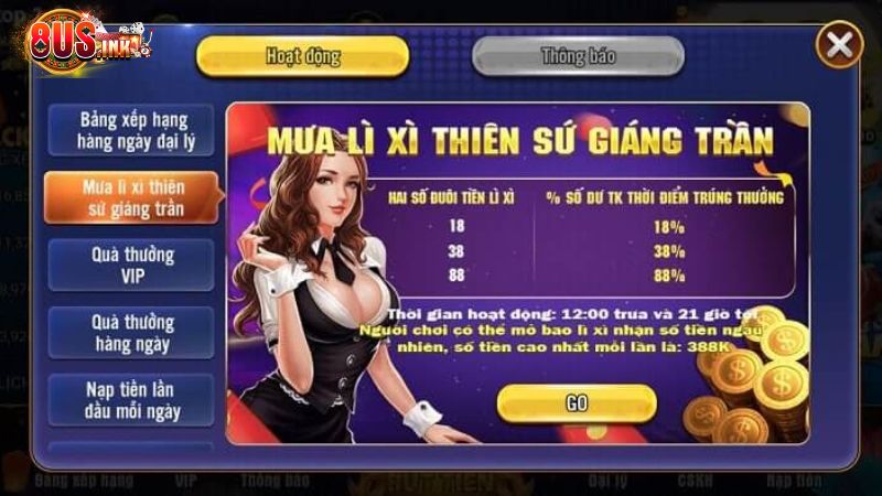 Khuyến mãi 8US - Mưa lì xì